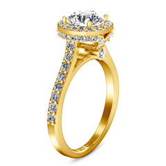 Halo Engagement Ring Milana 14K Yellow Gold