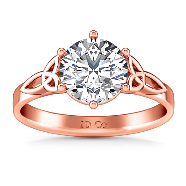 Solitaire Engagement Ring Fiona Celtic Knot 14K Rose Gold