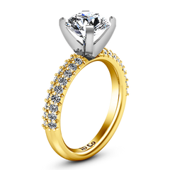 Pave Engagement Ring Gardenia 14K Yellow Gold
