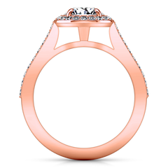 Halo Engagement Ring Violet 14K Rose Gold