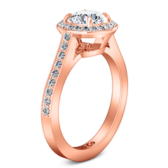 Halo Engagement Ring Violet 14K Rose Gold
