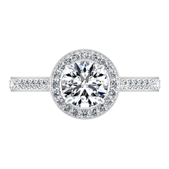 Halo Engagement Ring Violet 14K White Gold