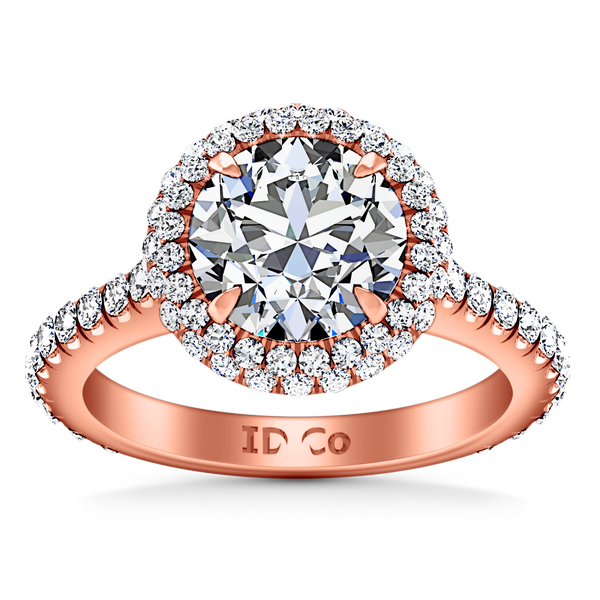 Halo  Engagement Ring Blossom 14K Rose Gold