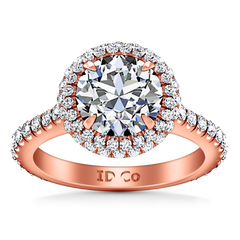 Halo  Engagement Ring Blossom 14K Rose Gold