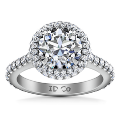 Halo  Engagement Ring Blossom 14K White Gold