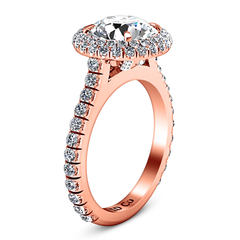 Halo  Engagement Ring Blossom 14K Rose Gold
