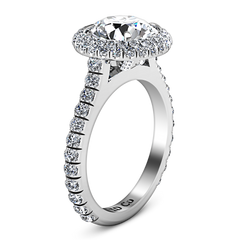 Halo  Engagement Ring Blossom 14K White Gold