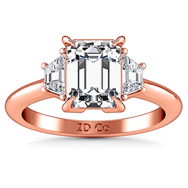 Three Stone Cushion Cut Engagement Ring Celesse 14K Rose Gold