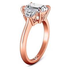 Three Stone Cushion Cut Engagement Ring Celesse 14K Rose Gold