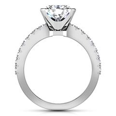 Pave Princess Cut Engagement Ring Prima 14K White Gold