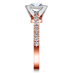 Pave Princess Cut Engagement Ring Prima 14K Rose Gold