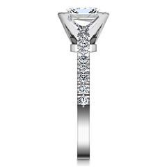 Pave Princess Cut Engagement Ring Prima 14K White Gold