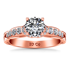 Pave Engagement Ring Flora 14K Rose Gold