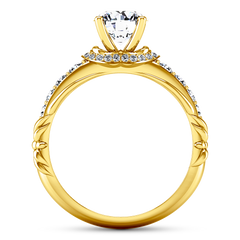 Pave Engagement Ring Flora 14K Yellow Gold