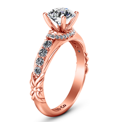 Pave Engagement Ring Flora 14K Rose Gold