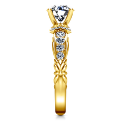 Pave Engagement Ring Flora 14K Yellow Gold