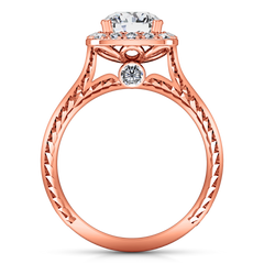 Halo Engagement Ring Heather 14K Rose Gold