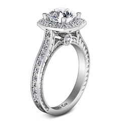 Halo Engagement Ring Heather 14K White Gold