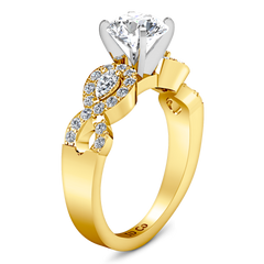 Pave Engagement Ring Chloe 14K Yellow Gold