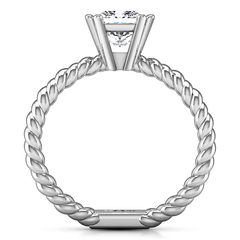 Solitaire Princess Cut Engagement Ring Infinity 14K White Gold