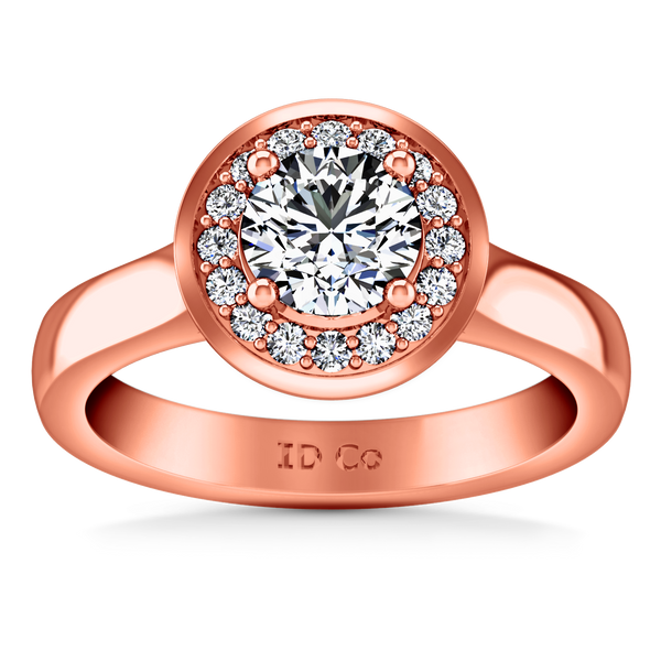Halo  Engagement Ring Erica 14K Rose Gold
