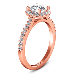 Halo  Engagement Ring Bethany 14K Rose Gold