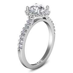 Halo  Engagement Ring Bethany 14K White Gold