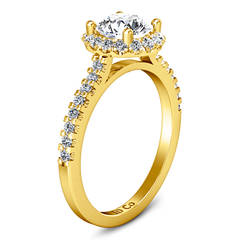 Halo  Engagement Ring Bethany 14K Yellow Gold