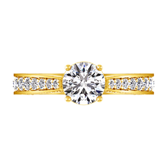 Pave Engagement Ring Elizabeth 14K Yellow Gold