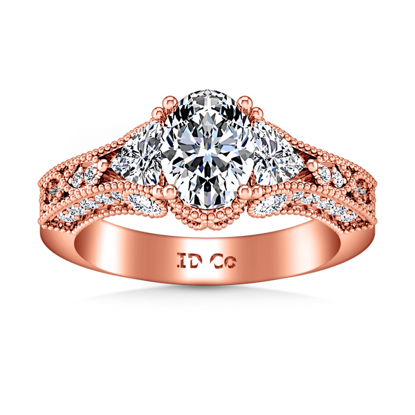 Pave Engagement Ring Heritage 14K Rose Gold