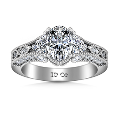 Pave Engagement Ring Heritage 14K White Gold