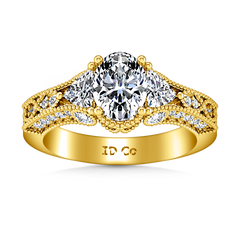 Pave Engagement Ring Heritage 14K Yellow Gold