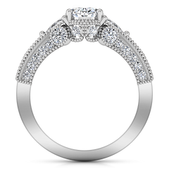 Pave Engagement Ring Heritage 14K White Gold