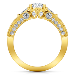 Pave Engagement Ring Heritage 14K Yellow Gold