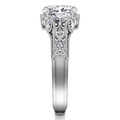 Pave Engagement Ring Heritage 14K White Gold