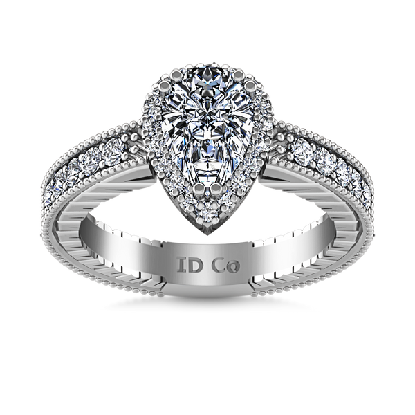 Halo  Engagement Ring Candence  14K White Gold