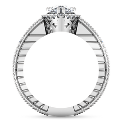 Halo  Engagement Ring Candence  14K White Gold
