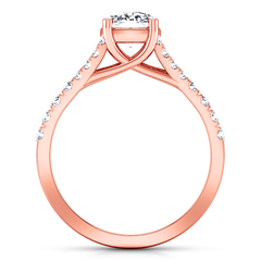 Pave Cushion Cut Engagement Ring Riverton 14K Rose Gold