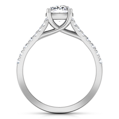 Pave Cushion Cut Engagement Ring Riverton 14K White Gold