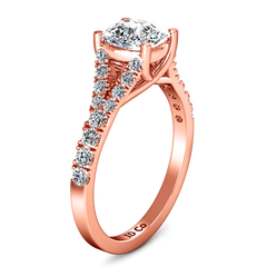 Pave Cushion Cut Engagement Ring Riverton 14K Rose Gold