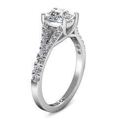 Pave Cushion Cut Engagement Ring Riverton 14K White Gold