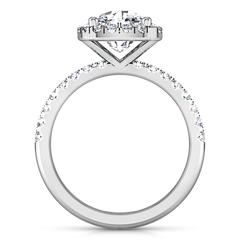 Halo Cushion Cut Engagement Ring Jessica 14K White Gold