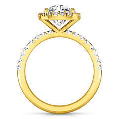 Halo Cushion Cut Engagement Ring Jessica 14K Yellow Gold