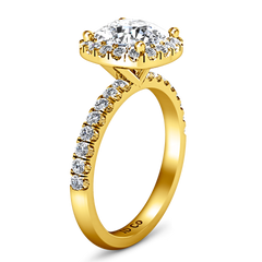 Halo Cushion Cut Engagement Ring Jessica 14K Yellow Gold