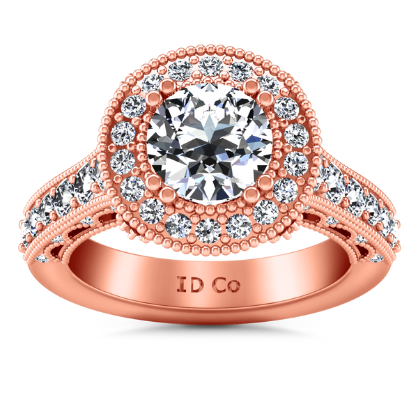 Halo Engagement Ring Angeline 14K Rose Gold