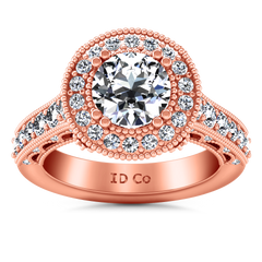 Halo Engagement Ring Angeline 14K Rose Gold