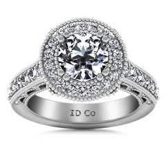 Halo Engagement Ring Angeline 14K White Gold