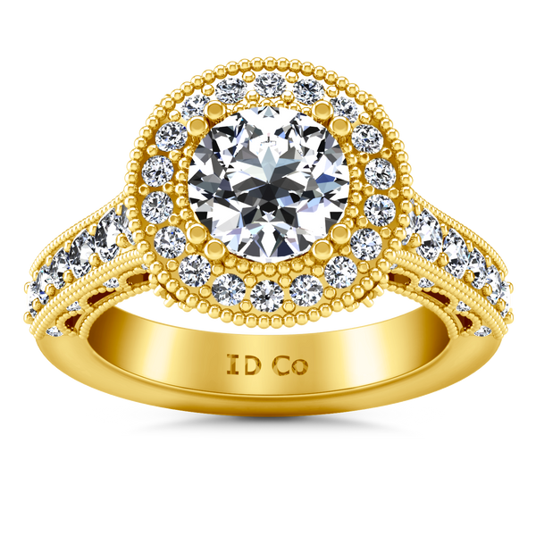 Halo Engagement Ring Angeline 14K Yellow Gold