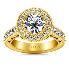Halo Engagement Ring Angeline 14K Yellow Gold