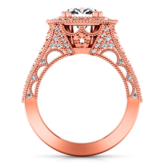 Halo Engagement Ring Angeline 14K Rose Gold